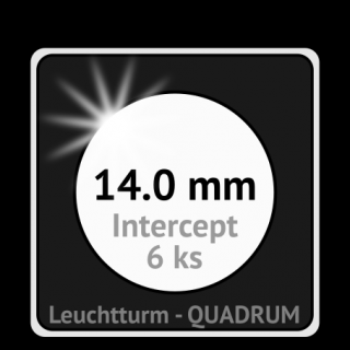 QUADRUM Intercept 14.0 mm O - ochranné protikorozní čtvercové mincovní kapsle 50x50x6.25 mm s černou vložkou s výřezem - orig. balení 6 ks -…