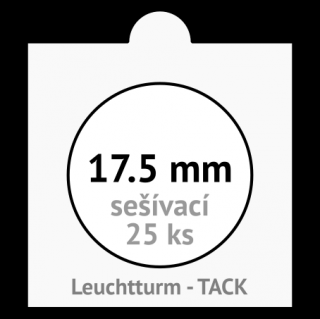 TACK 17.5 mm Ø - bílé sešívací mincovní rámečky 50x50 mm - naše balení 25 ks - Leuchtturm 308815