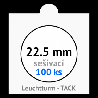 TACK 22.5 mm Ø - bílé sešívací mincovní rámečky 50x50 mm - orig. balení 100 ks - Leuchtturm 336002