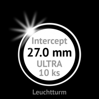 ULTRA Intercept 27.0 mm Ø - ochranné protikorozní bezrámové kruhové mincovní kapsle s černou vložkou s výřezem - vnější Ø 38,94 mm - orig. balení 10…