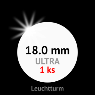 ULTRA prémium 18.0 mm Ø - bezrámová kruhová kapsle na minci do průměru 18 mm - vnější Ø 25 mm - 1 ks bublinky - Leuchtturm 345019-1