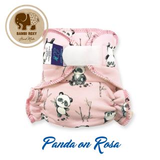 Kalhotová plena Bambi Roxy na suchý zip - Panda on soft beach (Jednovelikostní plena - obsahuje dlouhou bamusovou vkládací plenu)