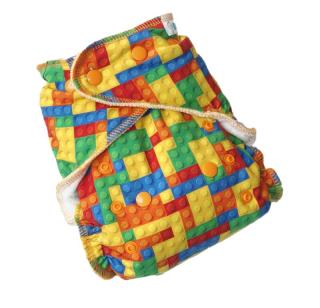 Kalhotová plena Katyv Baby na patentky - Lego (Obsahuje dlouhou a krátkou vkládací plenu)
