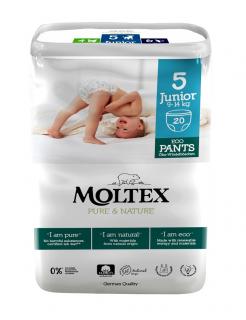 Natahovací plenkové kalhotky Moltex Pure & Nature Junior 9-14 kg (20 ks)