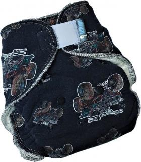 Noční kalhotová plena Katyv Baby na suchý zip - Čtyřkolky (Obsahuje dlouhou, krátkou a separační plenu)