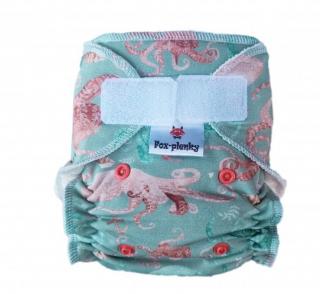 Novorozenecká kalhotová plena Fox-plenky na suchý zip - Chobotnice (Bez vkládacích plen)