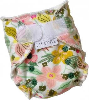 Novorozenecká kalhotová plena Lillybe na suchý zip - Barevná louka (Novorozenecká plena - neobsahuje vkládací plenu)