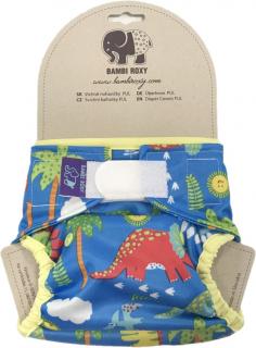 Novorozenecké svrchní PUL kalhotky Bambi Roxy na suchý zip - Dino