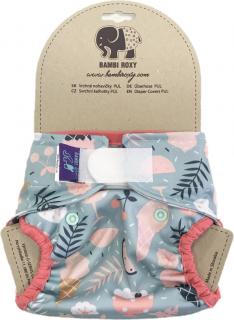 Novorozenecké svrchní PUL kalhotky Bambi Roxy na suchý zip - Ice cream and peach
