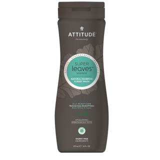 Přírodní pánský šampón  tělové mýdlo (2 v 1) ATTITUDE Super leaves s detoxikačním účinkem - proti lupům 473 ml (Šampon Attitude)