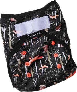 Svrchní PUL kalhotky Lillybe na SZ - Lišky černé (bez patentek na SIO)
