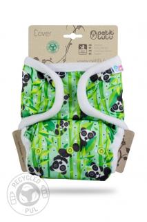 Svrchní PUL kalhotky s kapsami Petit Lulu na patentky - Medvídci panda (s kapsami, bez patentek na SIO)