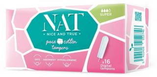 Tampóny NAT nice & true z organické bavlny - super (16 ks)