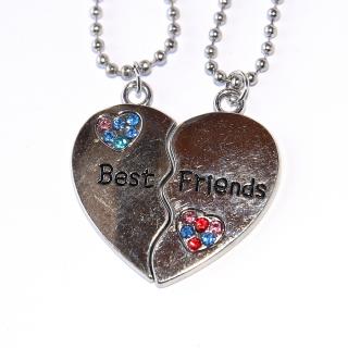 2ks Řetízky párové pro dvě osoby - Srdce na dva díly pro nejlepší kamarády, Přátelé, Best Friends 2947