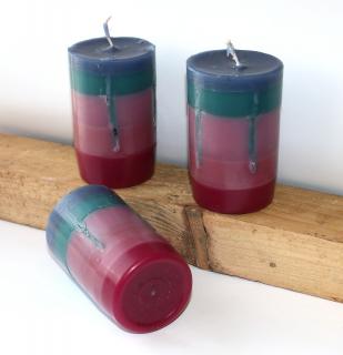 Barevná svíčka Magic Wish - 5 vrstev pastelových barev, 4 světové spojnice 3126