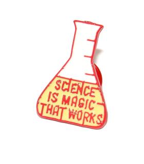 Brož BeCool - Zkumavka,  Věda je magie, která funguje , Science is magic that works, Vědec co ví jak na to 3309