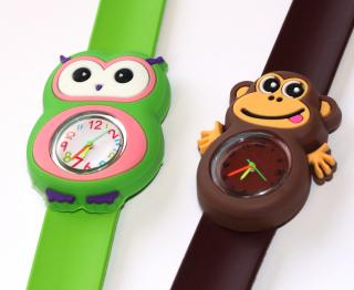 Dětské hodinky Fashion Jewerly - Omotávací Sovička, Opička; Moudrá zelená Sova, Hnědá opice 3562