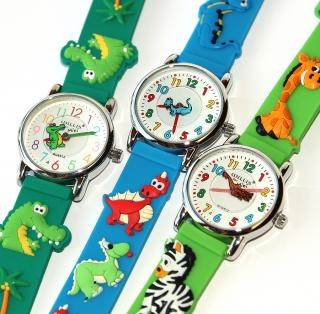 Dětské universální hodinky Fashion Jewerly - Drak, Zebra, Žirafa, Krokodýl, Zoologická zahrada, Milují Zvířata 3023