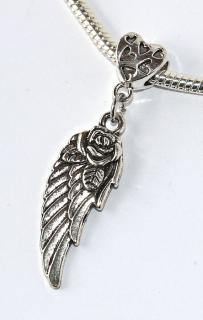 Korálek Fashion Jewerly - Přívěsek Andělské křídlo s růží, Srdce plné srdíček, Angels love 2335
