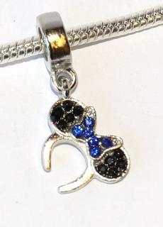 Korálek Fashion Jewerly - Přívěsek Čelenka s modrou mašlí, Minnie, Mickey, Myška 2449