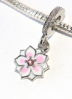 Korálek Fashion Jewerly - Přívěsek Enamel Květina pro princeznu, Pink Flower 2442