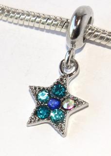Korálek Fashion Jewerly - Přívěsek Hvězda, Modrá Večernice, Blue star 2445