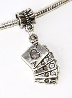 Korálek Fashion Jewerly - Přívěsek Karty Poker Star, Royal Game 2358