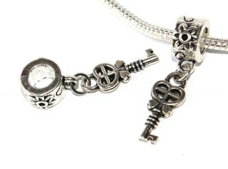 Korálek Fashion Jewerly - Přívěsek Klíček, Klíč ke štěstí, Srdce, Tajemství, Láska, Key 3238