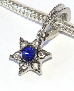 Korálek Fashion Jewerly - Přívěsek Květina pro krásku, Hvězdné kvítko, Blue Flower Star 2444