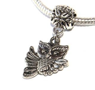 Korálek Fashion Jewerly - Přívěsek Sova v letu, Příroda, Zvířata, Moudrost, Flying Owl 3213