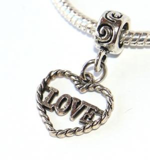 Korálek Fashion Jewerly - Přívěsek Srdce lásky, Srdíčko, Láska, Radost, Štěstí, Love Heart 3269