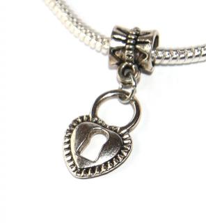 Korálek Fashion Jewerly - Přívěsek Srdce s klíčovou dírkou, Láska, Tajemství, Rodina, Heart lock 3226
