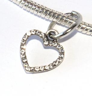 Korálek Fashion Jewerly - Přívěsek Stříbrné srdíčko Simple Elegant, Srdce, Silver Heart 2392