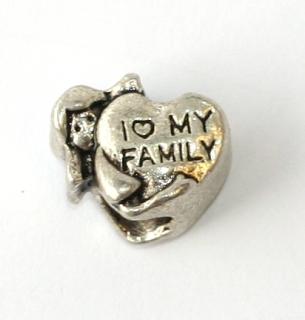 Korálek Fashion Jewerly - Srdce s holčičkou, I love my family, Rodina 1878