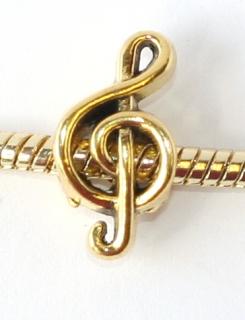 Korálek na náramek Fashion Jewerly - Houslový klíč, muzika, hudba 1685