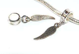 Korálek na náramek Fashion Jewerly - Přívěsek Andělské křídlo, Anděl, Štěsí, Láska, Angel wing 3263