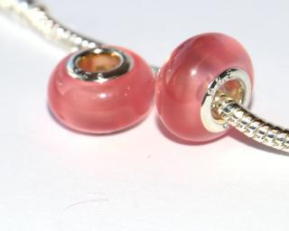 Korálek na náramek Fashion Jewerly - Skleněná kráska, Růžová půvabná dáma, Pink 3112