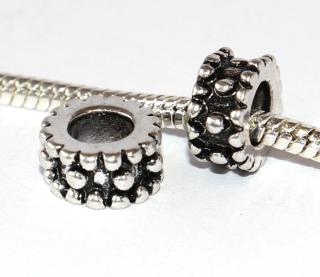 Korálek na náramek Fashion Jewerly - Úzký kroužek s puntíky, Simple Nice Style, Retro 2659