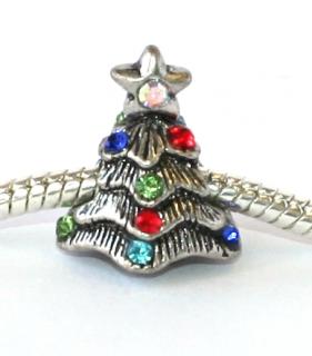 Korálek na náramek Fashion Jewerly - Vánoční stromeček s hvězdou 2096