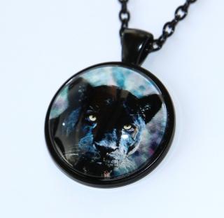 MR Amulet Fashion Jewerly - Černý panter, Nespoutaná a divoká Kočka, Moudrost v jediném pohledu, Black Panther 3405