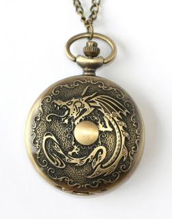 MR kapesní, otevírací hodinky na řetízku - Čínský Drak 1792