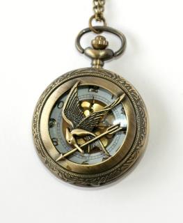 MR kapesní, otevírací hodinky na řetízku - Jeřáb se šípem 1196