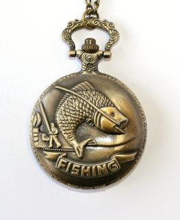MR kapesní, otevírací hodinky na řetízku - Kapr, Rybaření, Fishing 1193