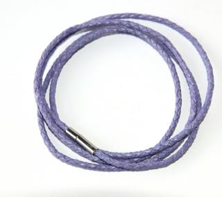 Náramek na korálky a přívěsky Fashion Jewerly - Pletený copánek fialový 92cm * 3344