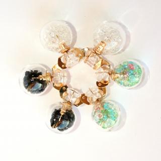 Oboustranné Náušnice Fashion Jewerly - Skleněná Kulička s krystaly 635 (více barev)