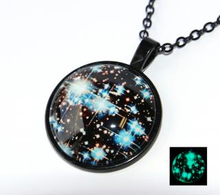 Řetízek Fashion Jewerly - Amulet Galaxie, Vesmír, Svítí ve tmě, Nekonečnost, Universe 3188
