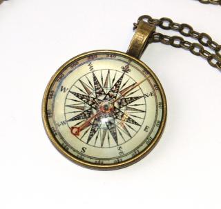 Řetízek Fashion Jewerly - Amulet Kompas, Vím kde je můj směr, Jdu si za svým cílem, Dobrodružství 3195
