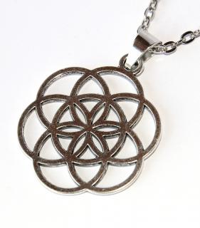 Řetízek Fashion Jewerly - Amulet s Květem života, Merkaba, Kvantová fyzika a vesmírné vědomí, Posvátná geometrie, Flower of Life 2814