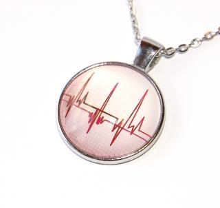 Řetízek Fashion Jewerly - Amulet Srdeční tep, Frekvence Srdce, Zdraví, Heartbeat 3194