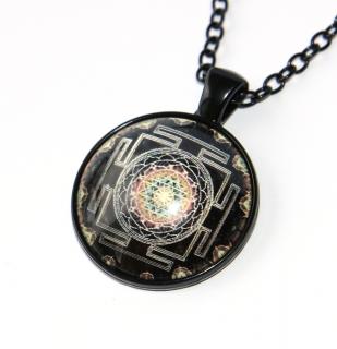 Řetízek Fashion Jewerly - Amulet Sri Yantra, Meditace, Makrokosmos, Posvátná geometrie, Uvolnění 3191